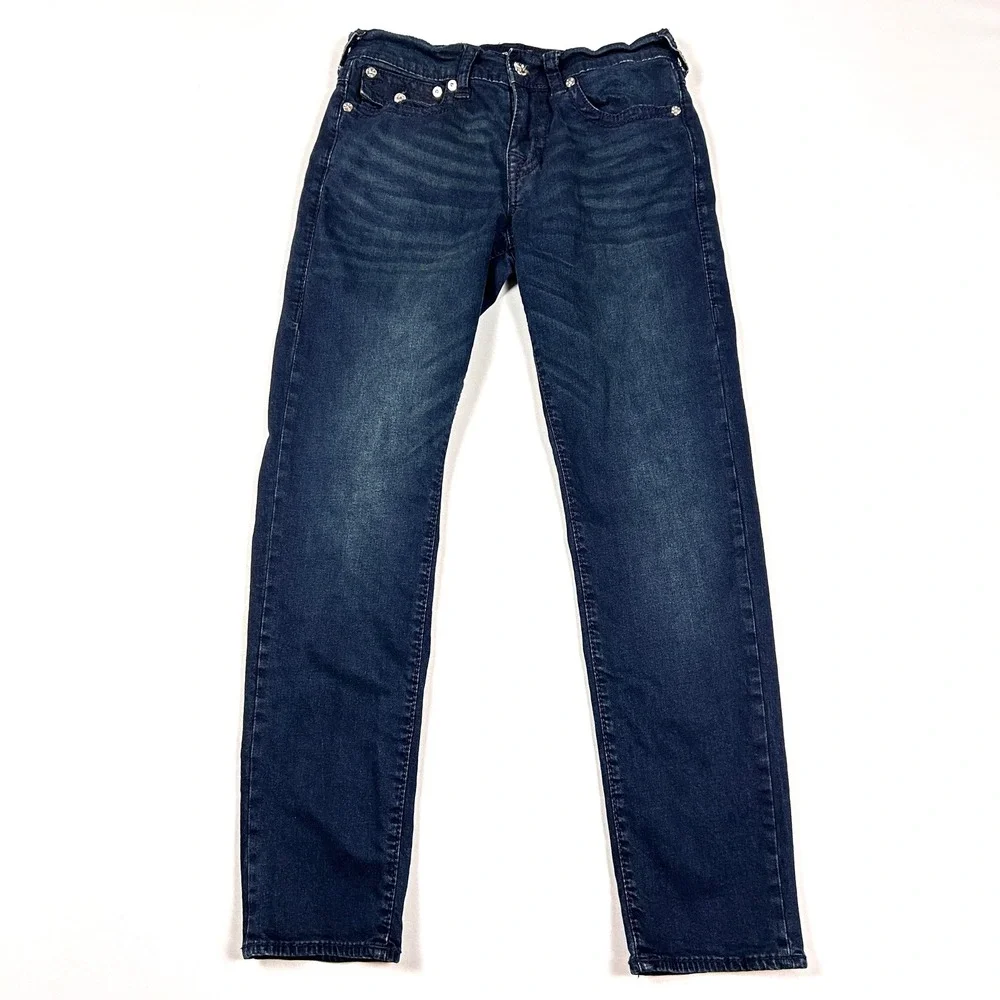 True Religion Geno Flap Big T Mens Relaxed Slim Cotton 30 Dark Wash Y2K Jeans